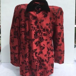 Positive attitude red and black suit jacket Sz 12.